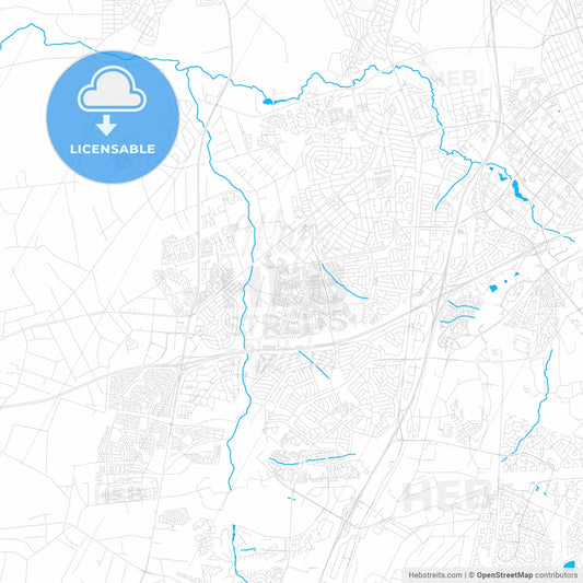 Centurion, South Africa PDF vector map with water in focus