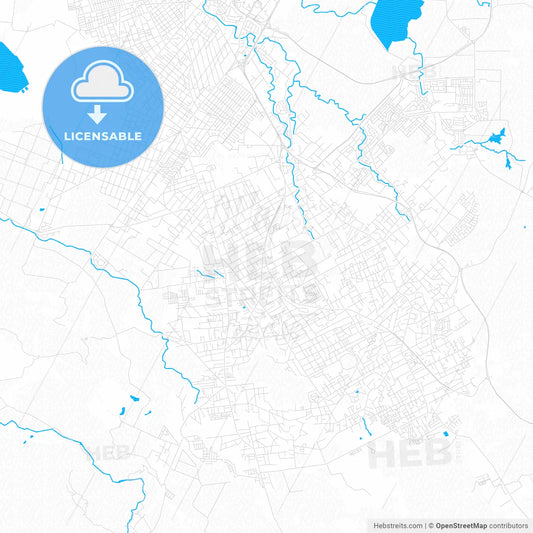 Vacoas, Mauritius PDF vector map with water in focus