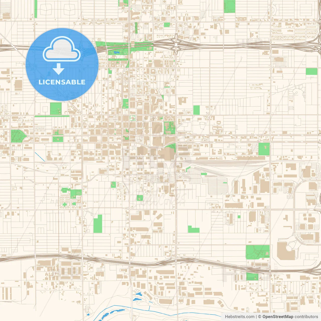 Street map of downtown Phoenix, Arizona