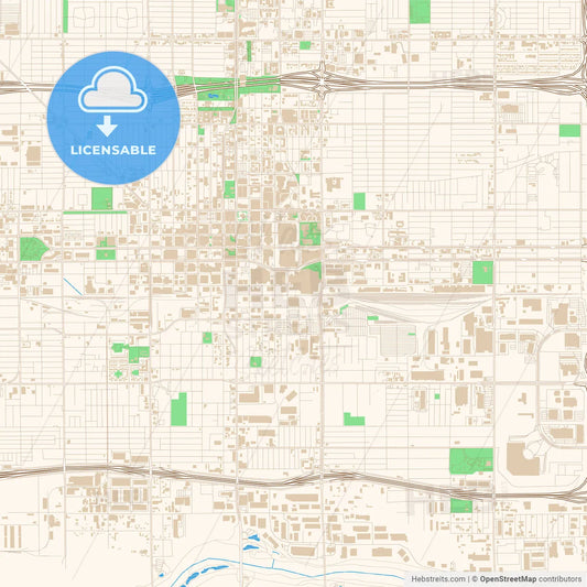 Street map of downtown Phoenix, Arizona