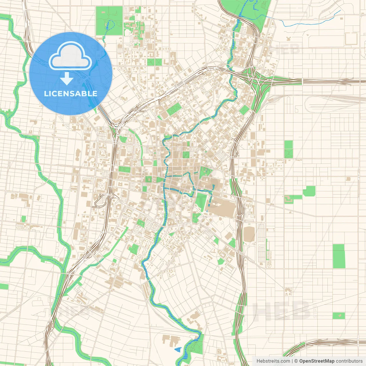 Street map of downtown San Antonio, Texas
