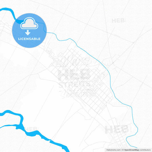 Alexandria, Romania PDF vector map with water in focus