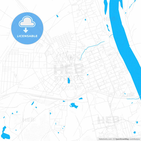 Murom, Russia PDF vector map with water in focus