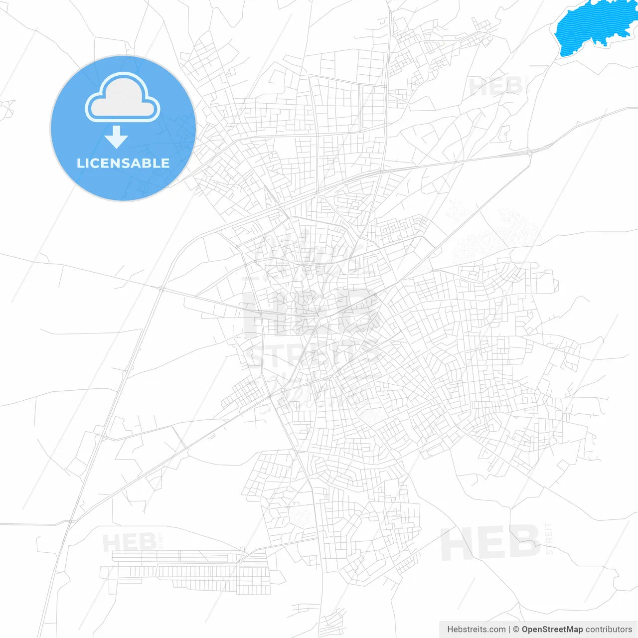 Çorum, Turkey PDF vector map with water in focus