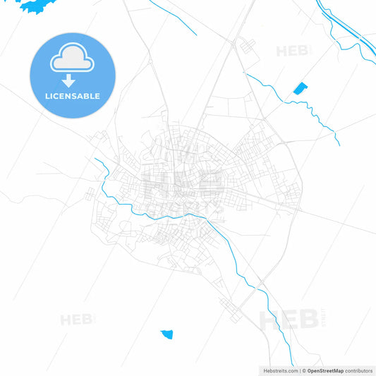 Seydişehir, Turkey PDF vector map with water in focus