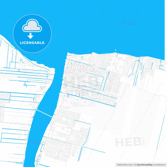 Georgetown, Guyana PDF vector map with water in focus