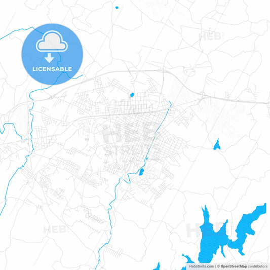 Campo Largo, Brazil PDF vector map with water in focus
