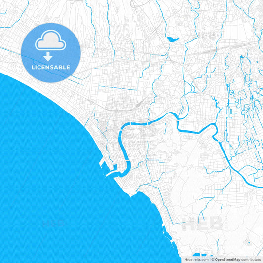 Numazu, Japan PDF vector map with water in focus