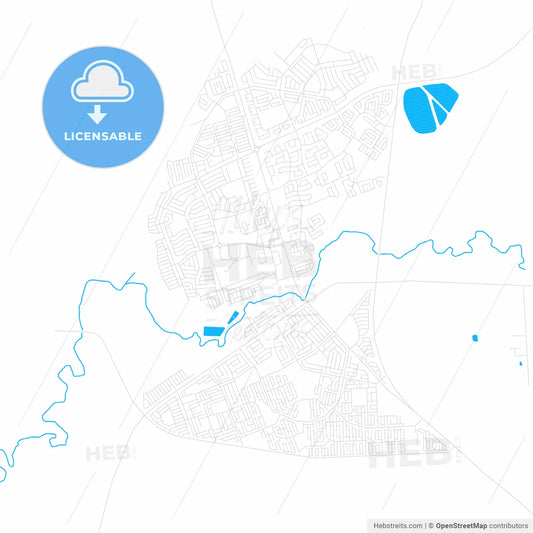 eMbalenhle, South Africa PDF vector map with water in focus
