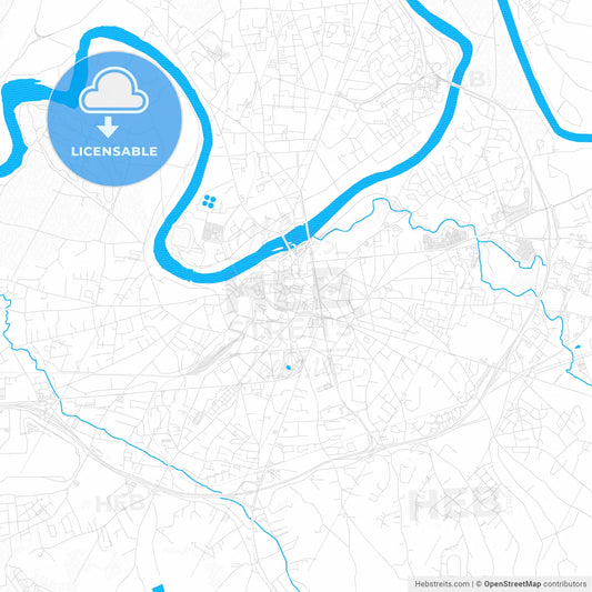 Albi, France PDF vector map with water in focus