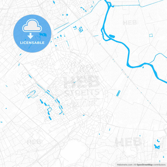 Soest, Netherlands PDF vector map with water in focus