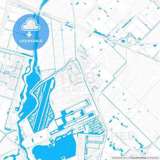 Zuidplas, Netherlands PDF vector map with water in focus