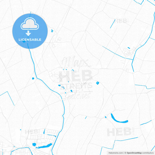 Schouwen-Duiveland, Netherlands PDF vector map with water in focus