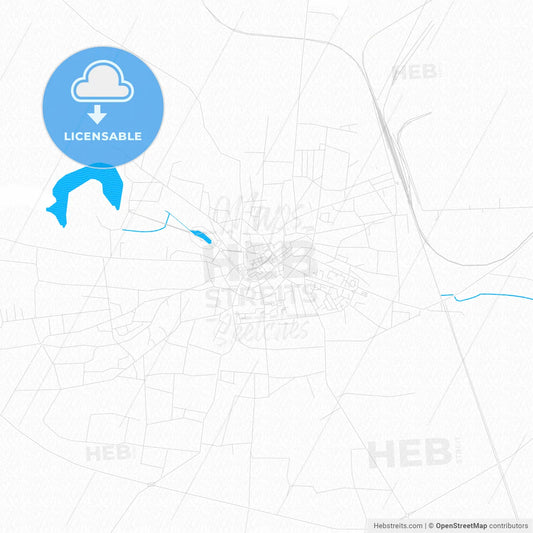Caracal, Romania PDF vector map with water in focus