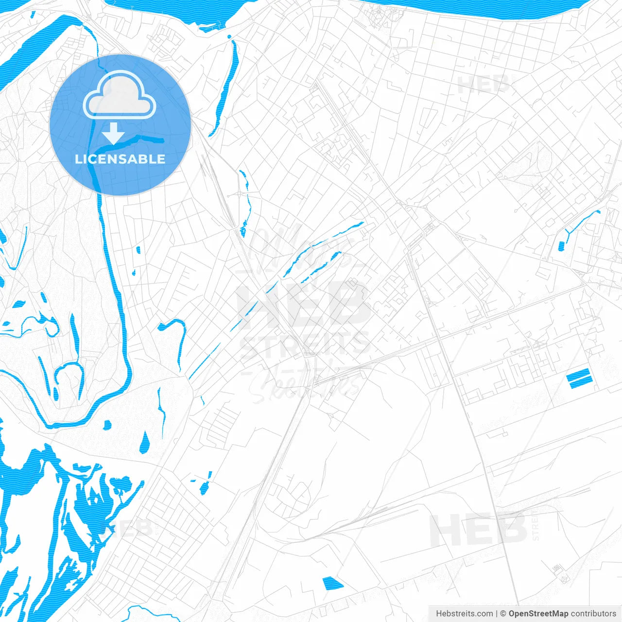Engels, Russia PDF vector map with water in focus