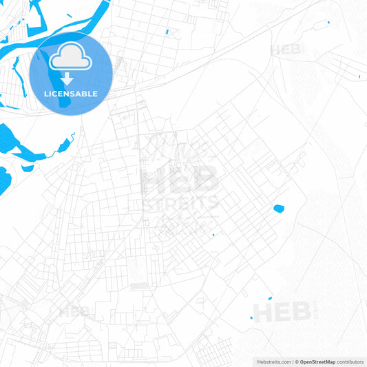 Kovrov, Russia PDF vector map with water in focus