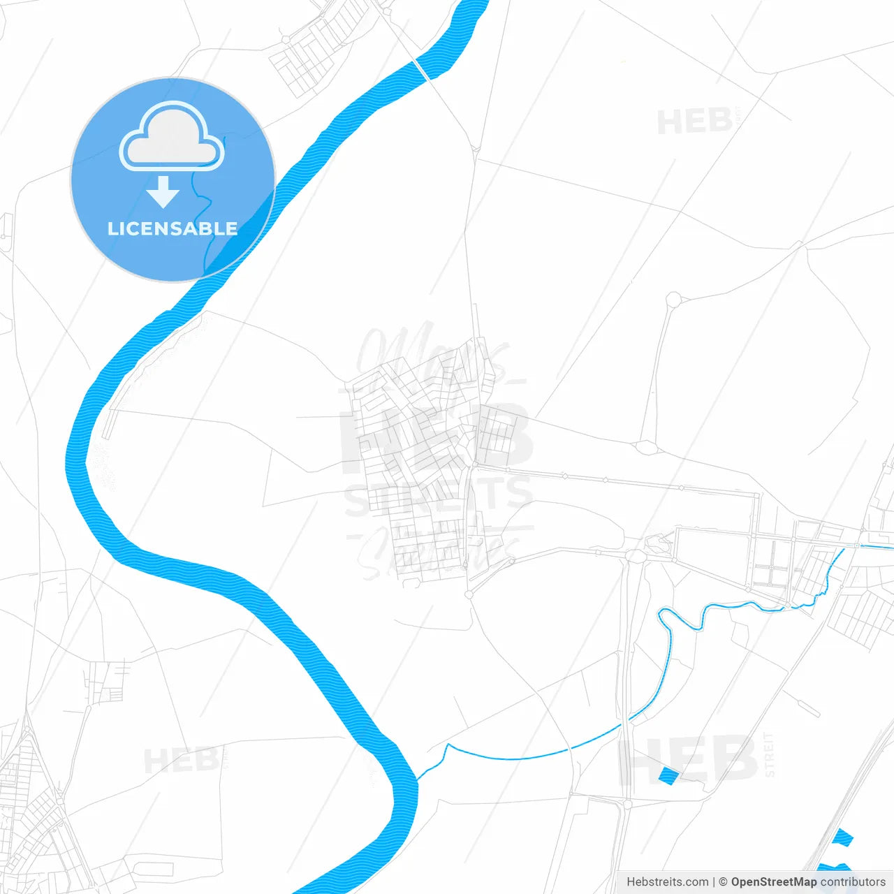 La Rinconada, Spain PDF vector map with water in focus