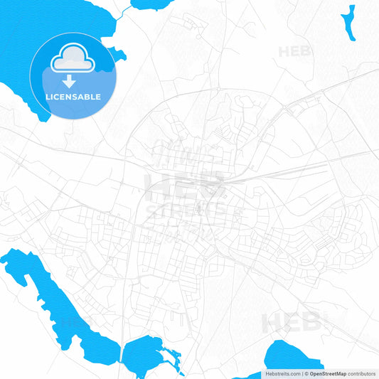 Katrineholm, Sweden PDF vector map with water in focus
