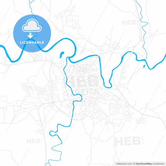 Bartın, Turkey PDF vector map with water in focus