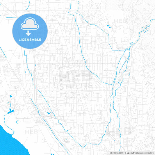 Orem, Utah, United States, PDF vector map with water in focus
