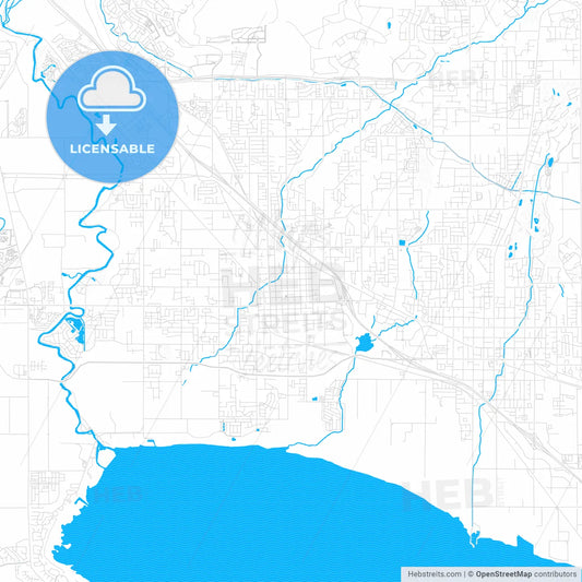 Lehi, Utah, United States, PDF vector map with water in focus