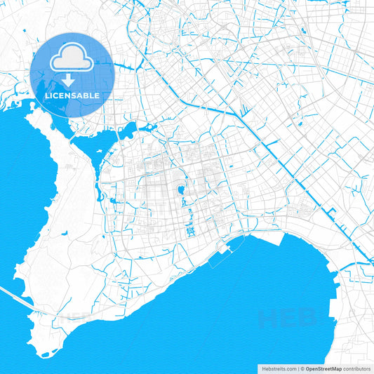 Wuxi, China PDF vector map with water in focus