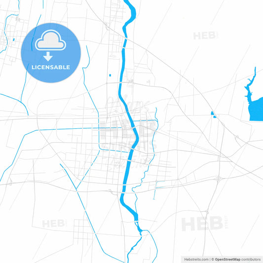 Xinyi, China PDF vector map with water in focus