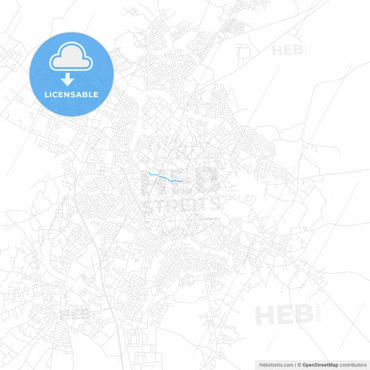 Oyo, Nigeria PDF vector map with water in focus