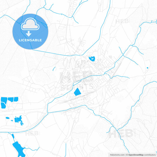 Ajka, Hungary PDF vector map with water in focus