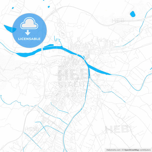 Lorca, Spain PDF vector map with water in focus