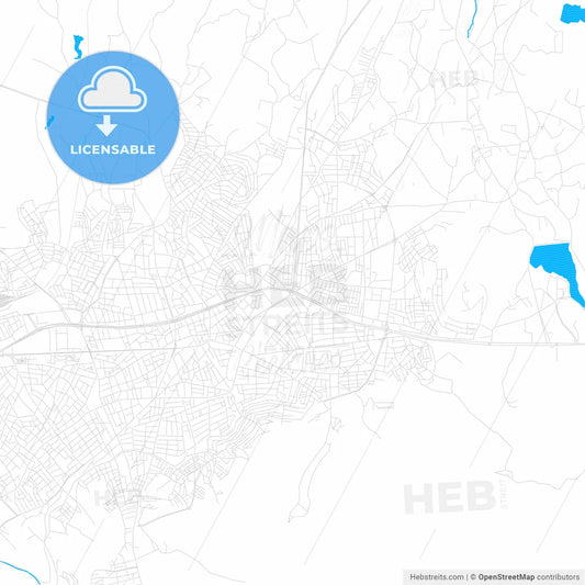 Malatya, Turkey PDF vector map with water in focus