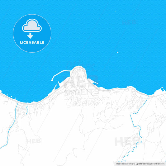 Giresun, Turkey PDF vector map with water in focus