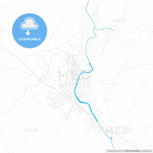 Bayburt, Turkey PDF vector map with water in focus