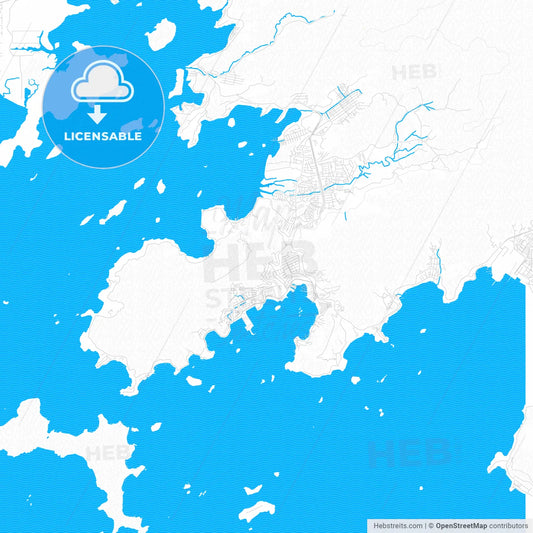 Angra dos Reis, Brazil PDF vector map with water in focus