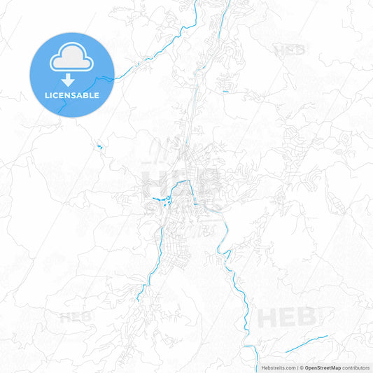 Nova Friburgo, Brazil PDF vector map with water in focus