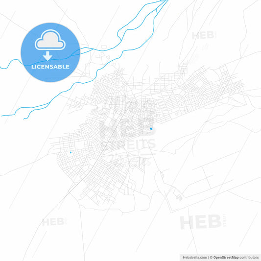 Agadez, Niger PDF vector map with water in focus