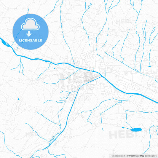Lienz, Austria PDF vector map with water in focus
