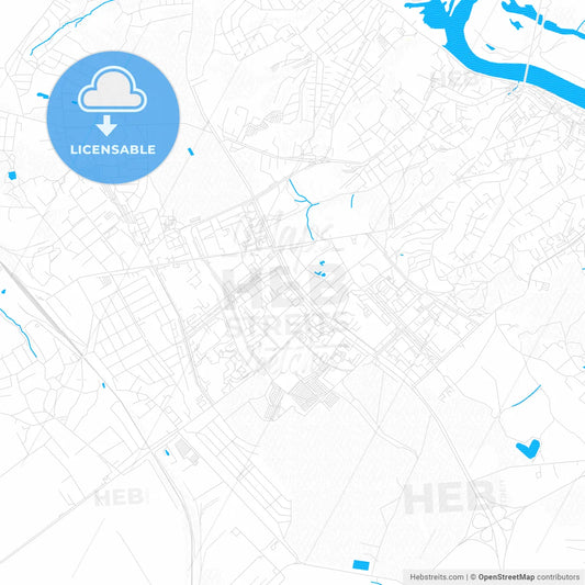 Mazyr, Belarus PDF vector map with water in focus