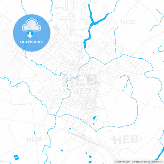 Horki, Belarus PDF vector map with water in focus