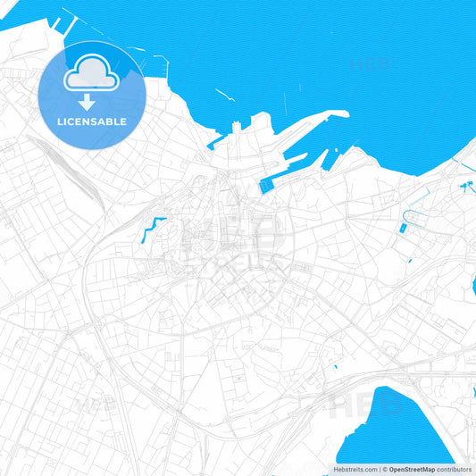 Tallinn, Estonia PDF vector map with water in focus