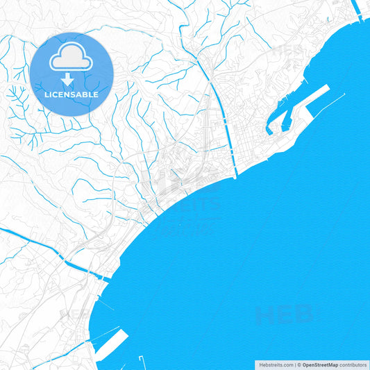 Savona, Italy PDF vector map with water in focus