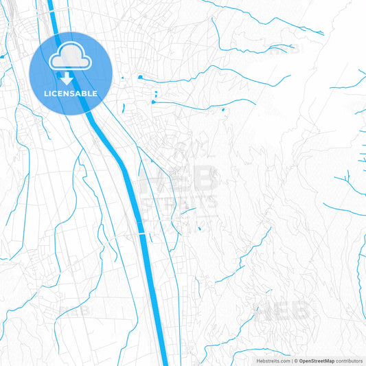 Vaduz, Liechtenstein PDF vector map with water in focus