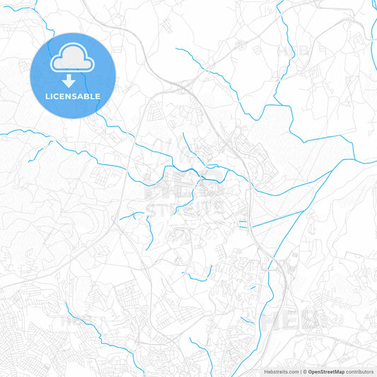 Loures, Portugal PDF vector map with water in focus