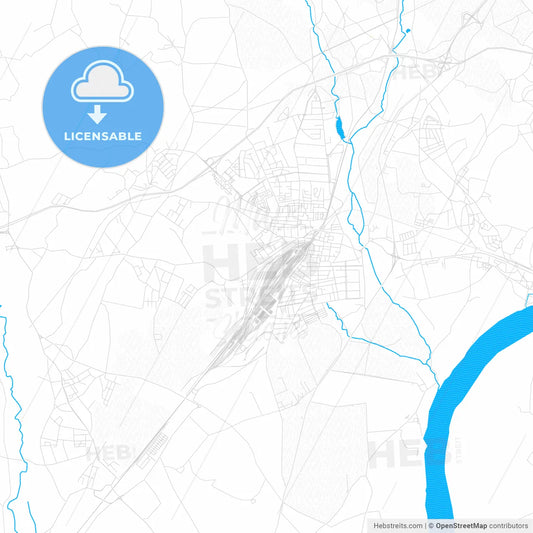 Entroncamento, Portugal PDF vector map with water in focus