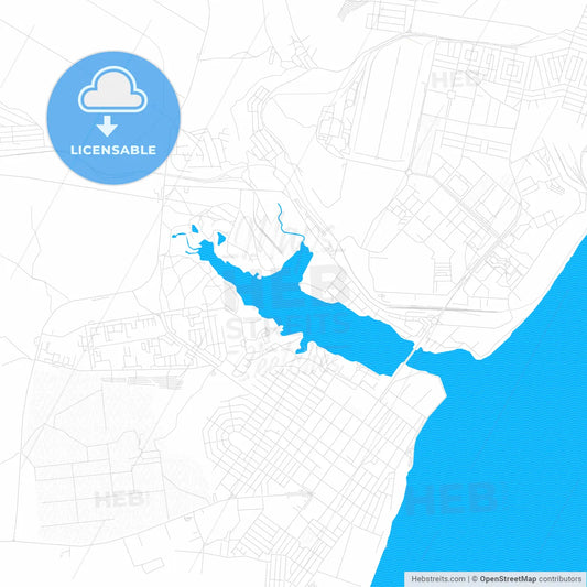 Kamyshin, Russia PDF vector map with water in focus