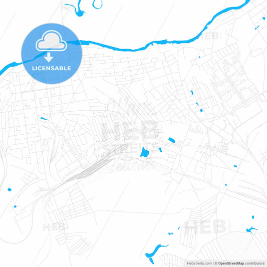 Balashov, Russia PDF vector map with water in focus
