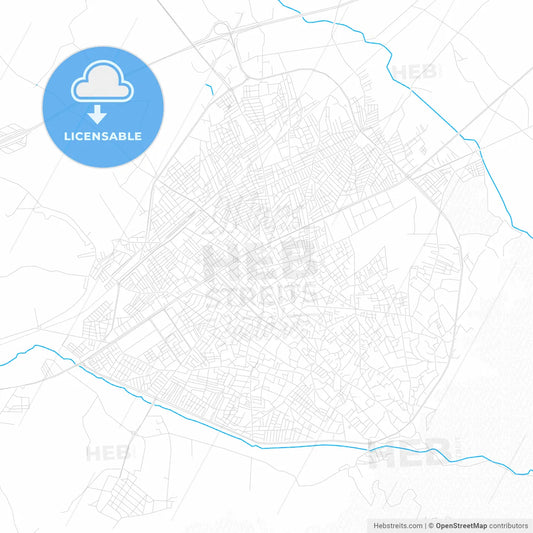 Osmaniye, Turkey PDF vector map with water in focus