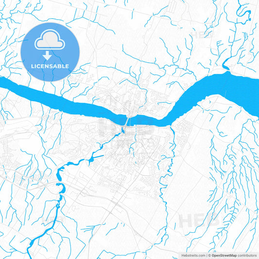 Saguenay, Canada PDF vector map with water in focus