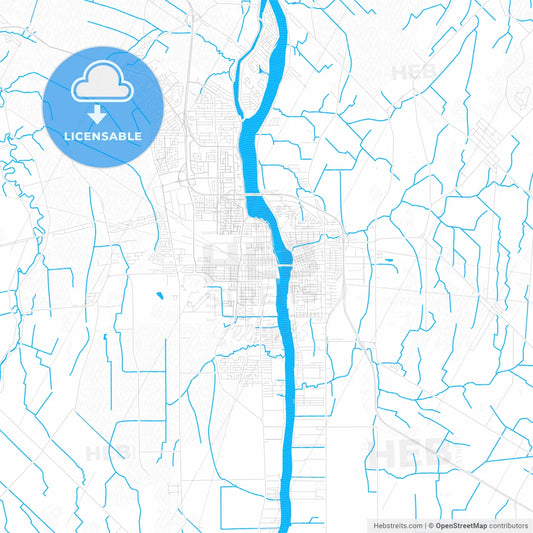Saint-Jean-sur-Richelieu, Canada PDF vector map with water in focus