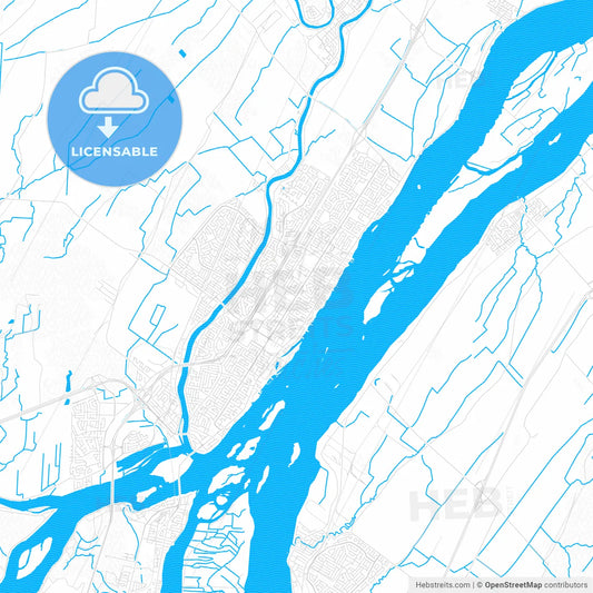 Repentigny, Canada PDF vector map with water in focus